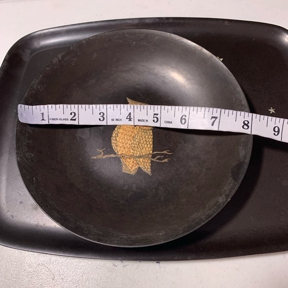 couroc of monterey tray and bowl mid century modern resin tray owl motif - Picture 10 of 14
